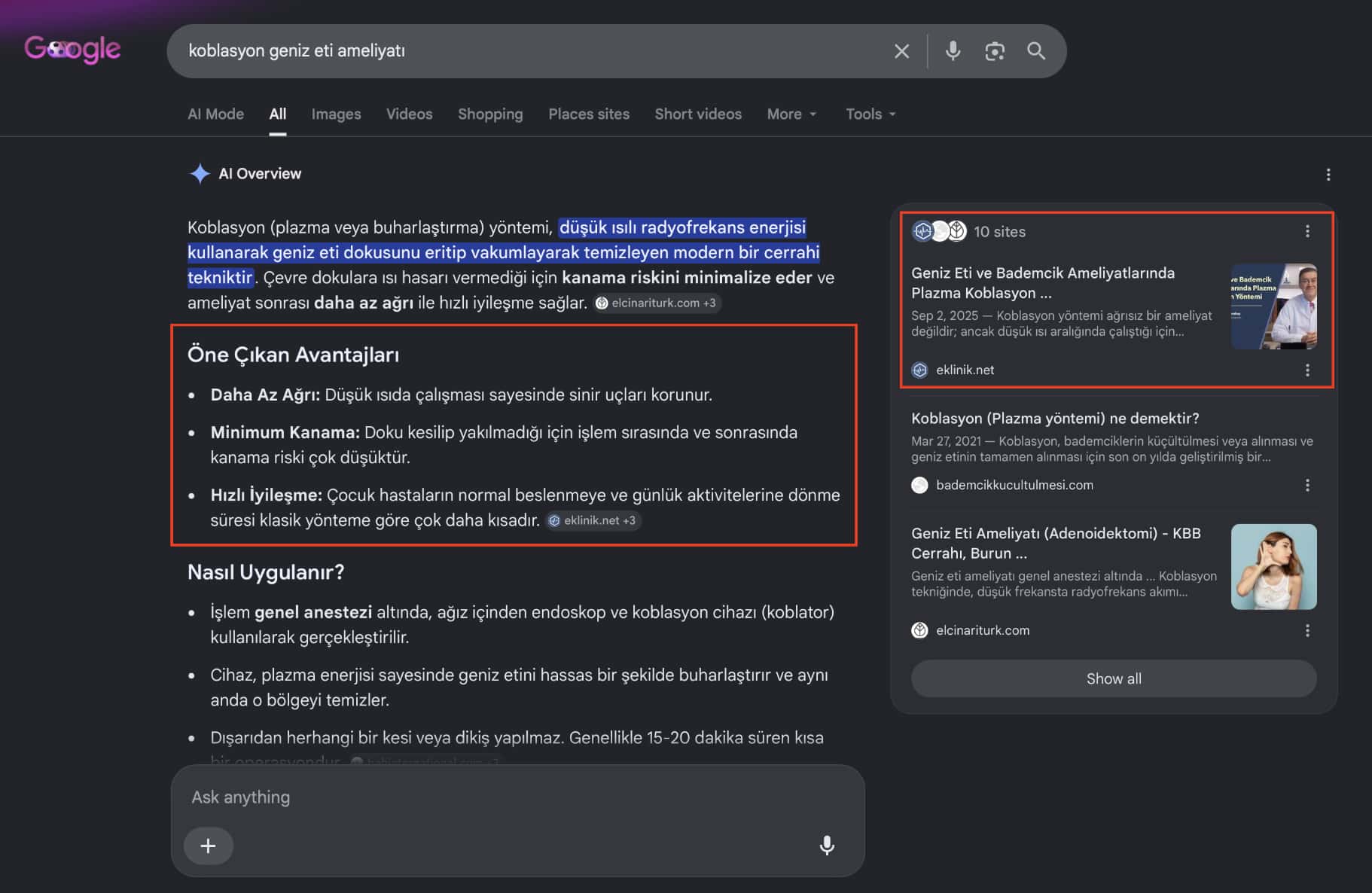 Koblasyon genizeti ameliyatı | e-Klinik