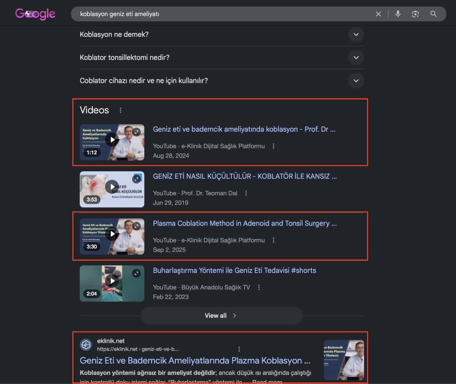 Koblasyon genizeti ameliyatı | e-Klinik